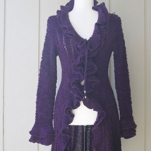 Sioni Boho-chic Long Sleeve Ruffle Duster Cardigan